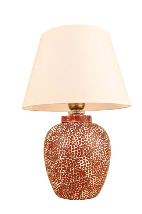 Opviq Lámpara de mesa de cerámica YL684 rojo y blanco